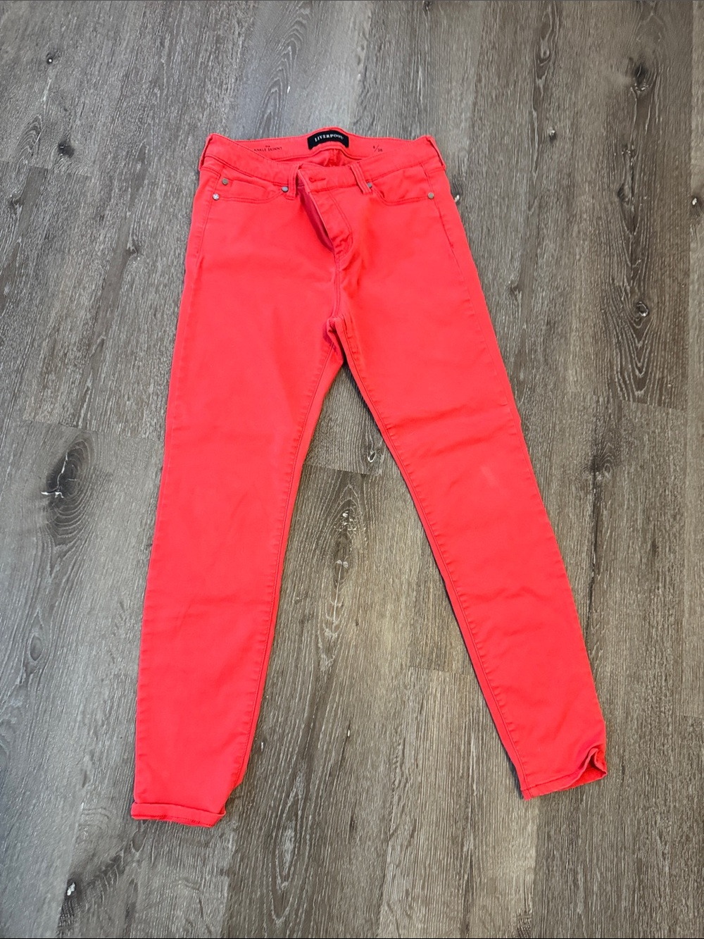 Liverpool Skinny Jeans in Coral Red